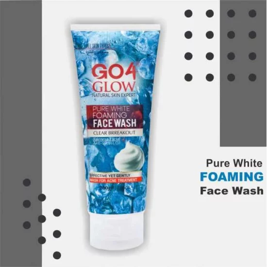 Go 4 Glow Pure White Foaming Face Wash 200gm Go 4 Glow Pure White Foaming Face Wash 200gm
