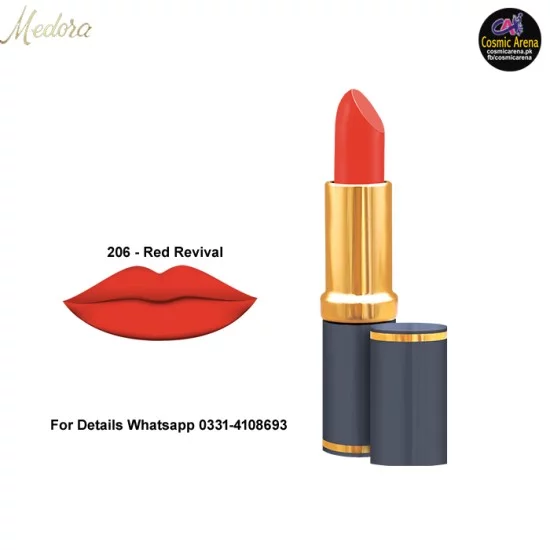 Medora Lipstick Matte Shade 206 Red Revival Medora Lipstick Matte Shade 206 Red Revival