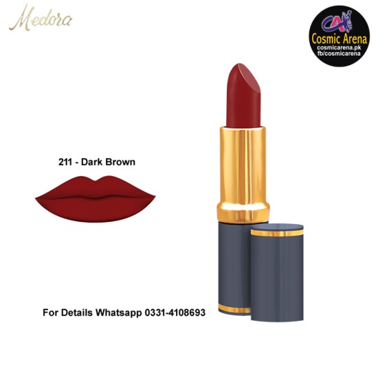 Medora Lipstick Matte Shade 211 Dark Brown