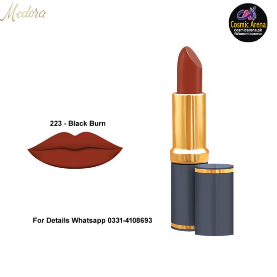 Medora Lipstick Matte Shade 223 Black Burn