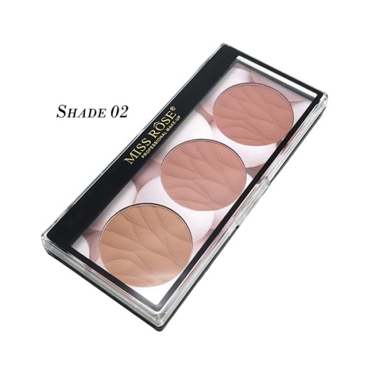 Miss Rose Blush On Palette 3 Matte Shades Blush on Shade 02