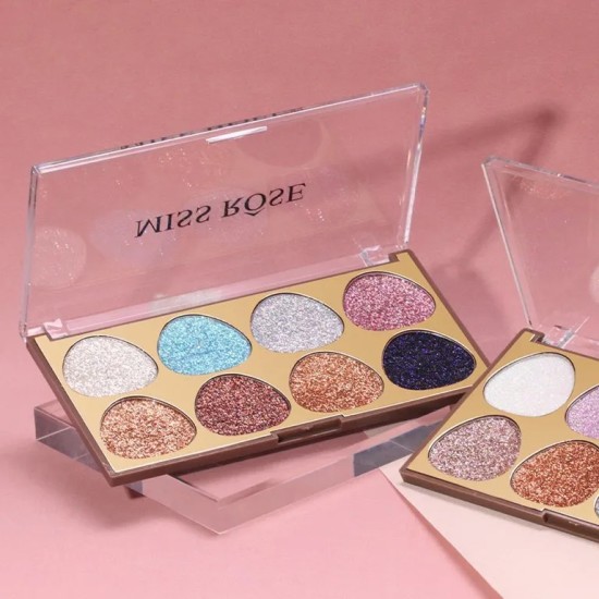 Miss Rose Glitter Palette 8 Color Glitter Eye Shadow Palette