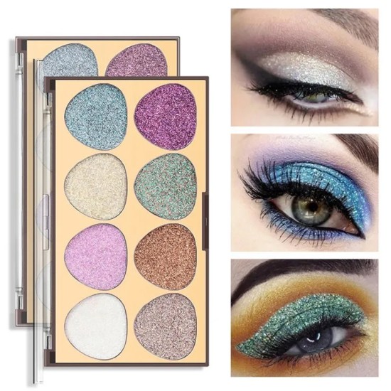 Miss Rose Glitter Palette 8 Color Glitter Eye Shadow Palette