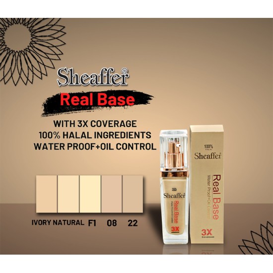 Sheaffer Real Base Liquid Foundation 3x Coverage Shade 22