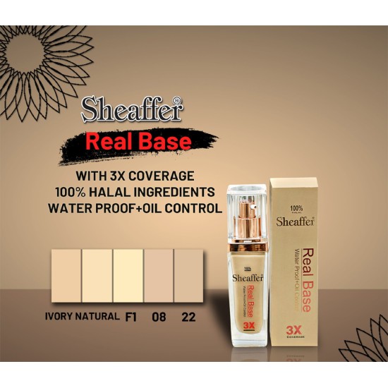 Sheaffer Real Base Liquid Foundation 3x Coverage Shade 08