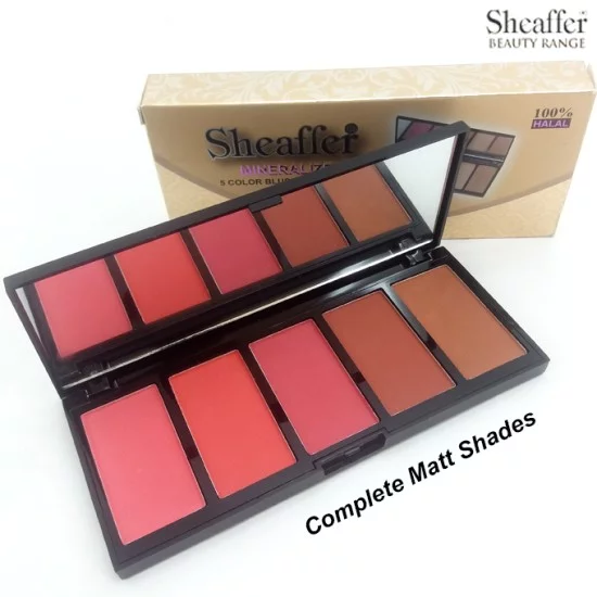 Sheaffer Cosmetics Mineralize 5 Color blusher Matte Blush On Palette