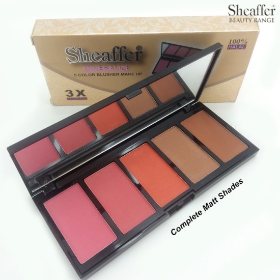 Sheaffer Cosmetics Mineralize 5 Color blusher Matte Blush On Palette
