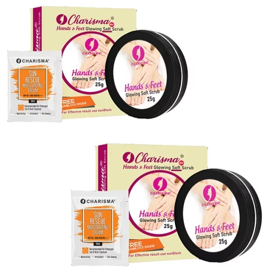 Charisma Hand and Feet Whitening Scrub Pack Of 2 Scrub Each 25gm