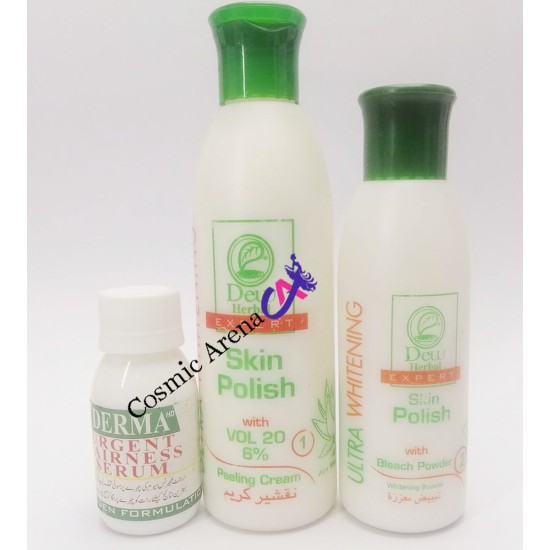 Dew Herbal Ultra Whitening Skin Polish and Derma Urgent Serum