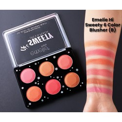 Emelie Blush On Palette 6 Multi Colors Blusher Palette