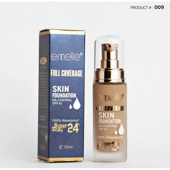 Emelie Foundation Full Coverage Oil Control SPF 40 Shade 02