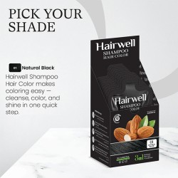 Kala Kola Hairwell Hair Color Shampoo Sachet Box Black 01
