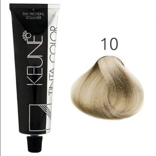 Keune Hair Color Tinta Color 10 Very Lightest Blonde Tube and Developer