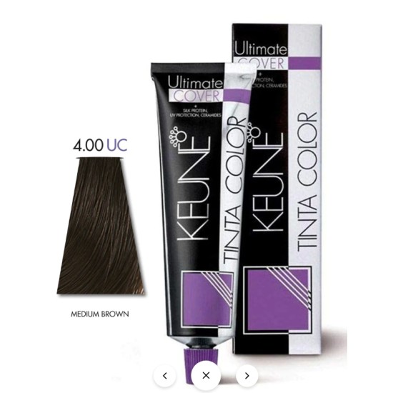 Keune Hair Color Tinta Color 4.00UC Medium Brown Tube And Developer