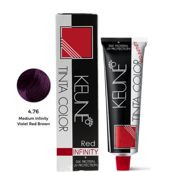 Keune Hair Color Tinta Color 4.76 Medium Infinty Violet Red Brown Tube And Developer