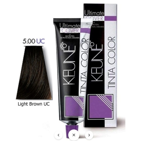 Keune Hair Color Tinta Color 5.00 UC Light Brown Tube And Developer