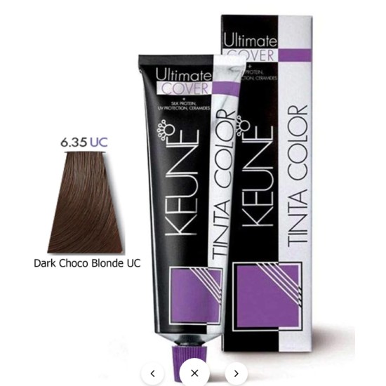 Keune Hair Color Tinta Color 6.35 UC Dark Choco Blonde Tube And Developer