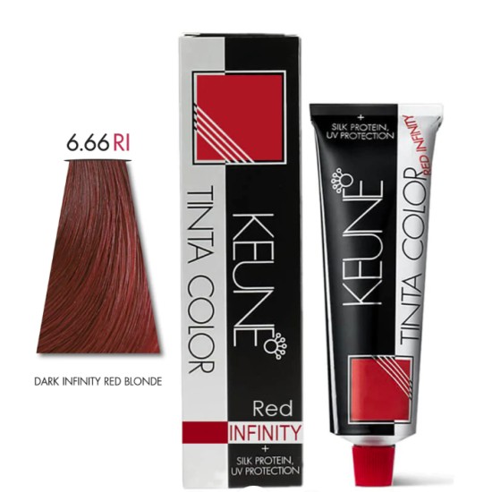 Keune Hair Color Tinta Color 6.66 Red Infinity UC Dark Infinity Red Blonde Tube And Developer