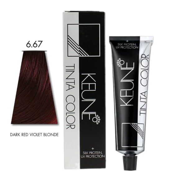 Keune Hair Color Tinta Color 6.67 Red Infinity Dark Red Violet Blonde Tube And Developer