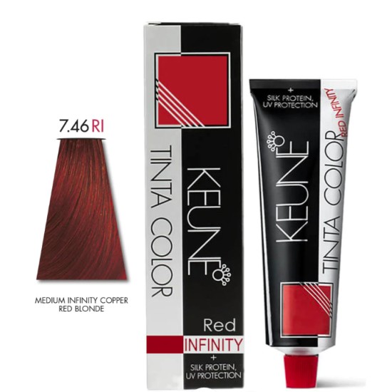 Keune Hair Color Tinta Color 7.46 Red Infinity Medium Infinity Copper Red Blonde Tube And Developer