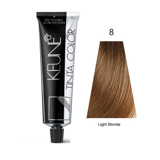 Keune Hair Color Tinta Color 8 Light Blonde Tube and Developer 