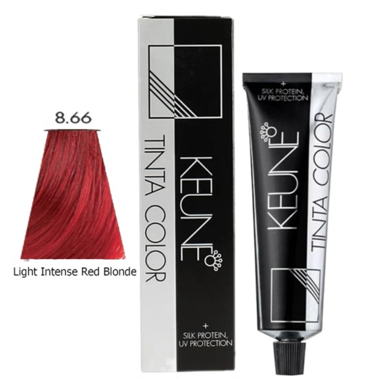 Keune Hair Color Tinta Color 8.66 Light Intense Red Blonde Tube And Developer