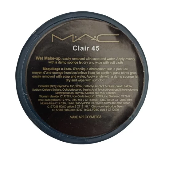 MAC Base Aqua Base Makeup Foundation Soft Texture Wet Cake Water Proof Makeup Foundation Shade No 45 MAC Base Aqua Base Makeup Foundation Soft Texture Wet Cake Water Proof Makeup Foundation Shade No 45
