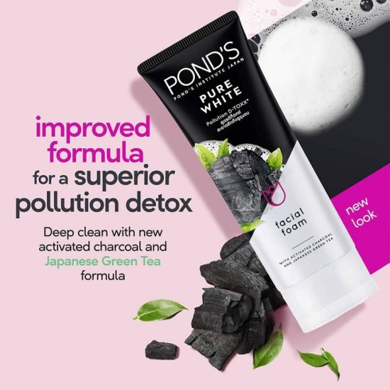 Ponds Pure White pollution Detox Charcoal Face Wash Imported 100gm