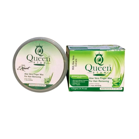 Queen Star Finer Wax Aloe Vera For Face And Body 135g