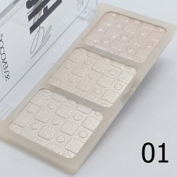 Seven Cool Highlighter Blusher Palette 3 Colors Shimmer Shades