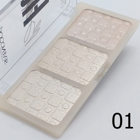 Seven Cool Highlighter Blusher Palette 3 Colors Shimmer Shades