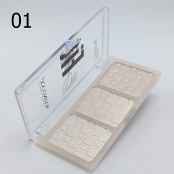 Seven Cool Highlighter Blusher Palette 3 Colors Shimmer Shades