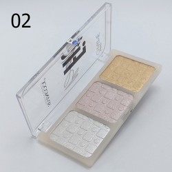 Seven Cool Highlighter Blusher Palette 3 Colors Shimmer Shades
