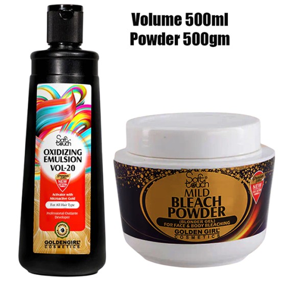 Soft Touch Bleach Powder Mild and Developer Oxidizing Emulsion 20 Vol Soft Touch Bleach Powder Mild and Developer Oxidizing Emulsion 20 Vol