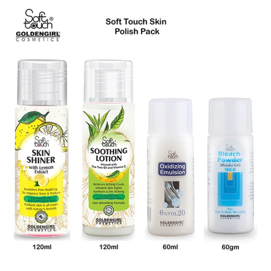 Soft Touch Skin Polish Pack Of 4 Skin Polish Set Skin Shiner Smoothing Lotion Developer Powder
