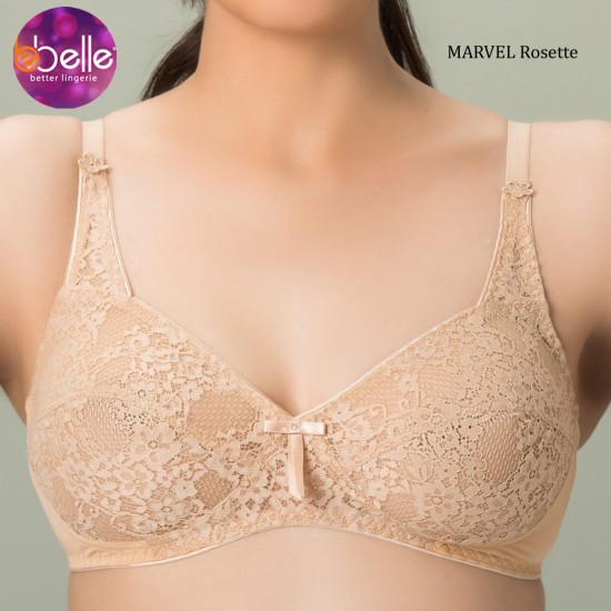 BeBelle Bra MARVEL Rosette floral lace Bra Net  Stuff Color Skin