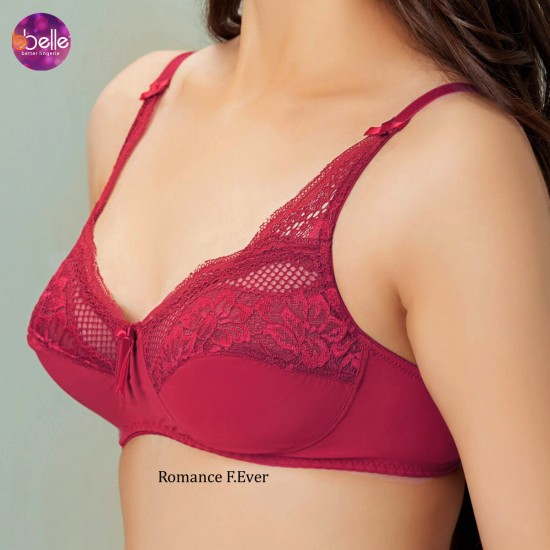 BeBelle Bra Romance Forever Tulle and Lace Floral Pattern Color Maroon