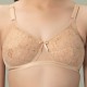 BeBelle Bra X Over Trendy Net Bra Modern Lace Design Skin Color