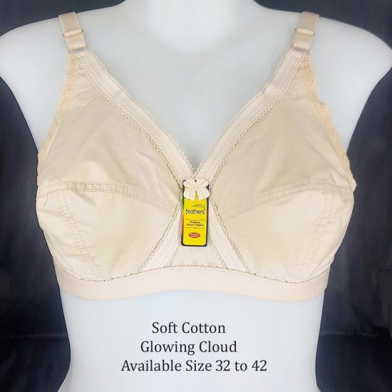Feathers Bra Glowing Cloud Cotton Bra B Cup Skin Available Size 32 to 42