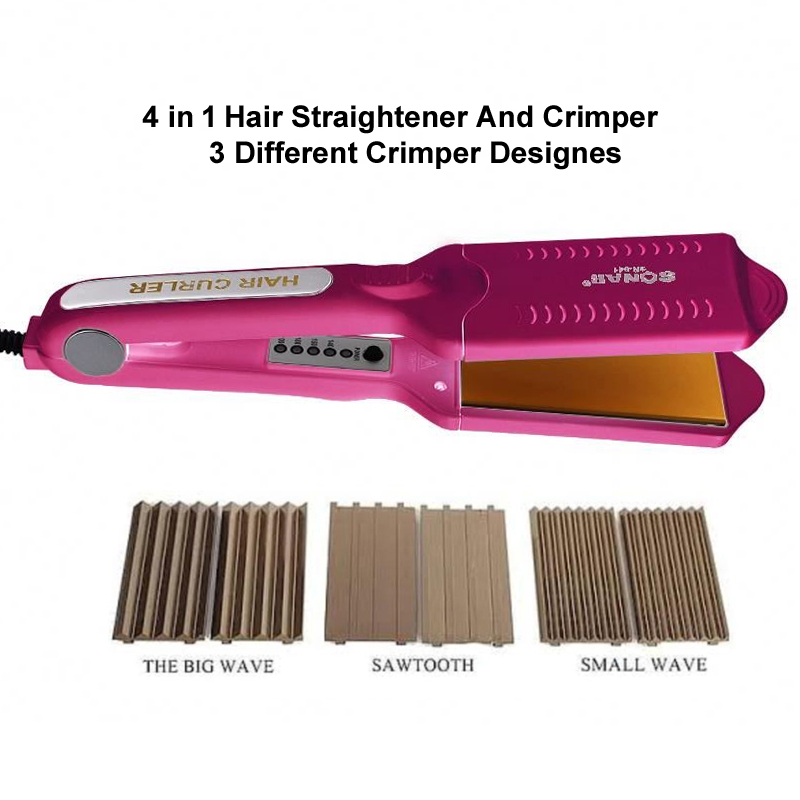 Hair Straightener and Crimper 4 in 1